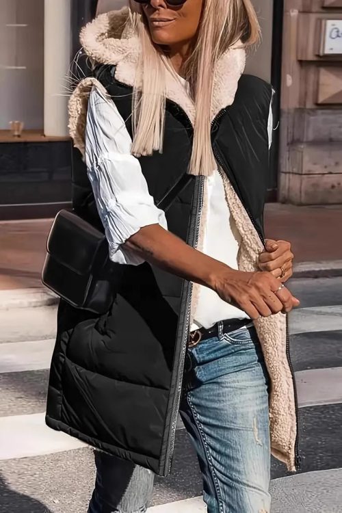 Hooded Double-sided Slim Fit Elegant Cardigan Vest